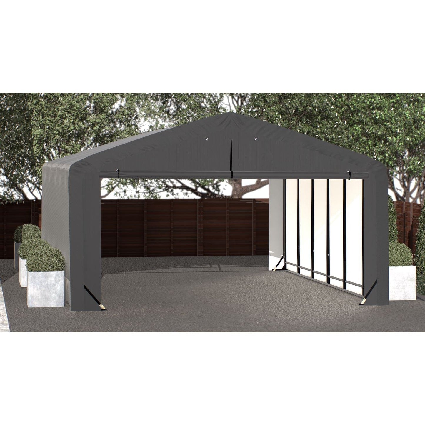 ShelterLogic Portable Garage ShelterLogic | ShelterTube Wind and Snow-Load Rated Garage 20x32x10 Gray SQAADD0103C02003210