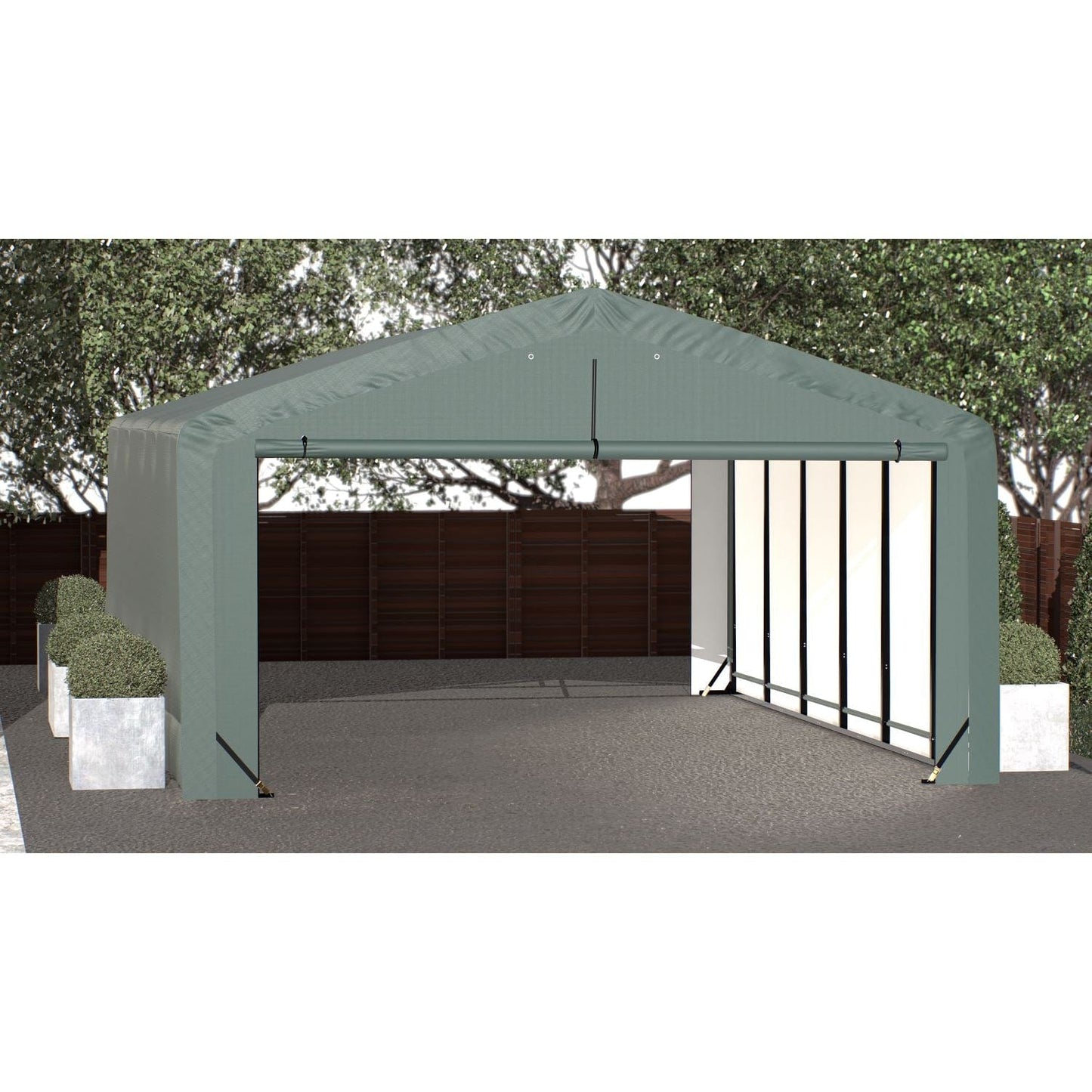 ShelterLogic Portable Garage ShelterLogic | ShelterTube Wind and Snow-Load Rated Garage 20x32x10 Green SQAADD0104C02003210