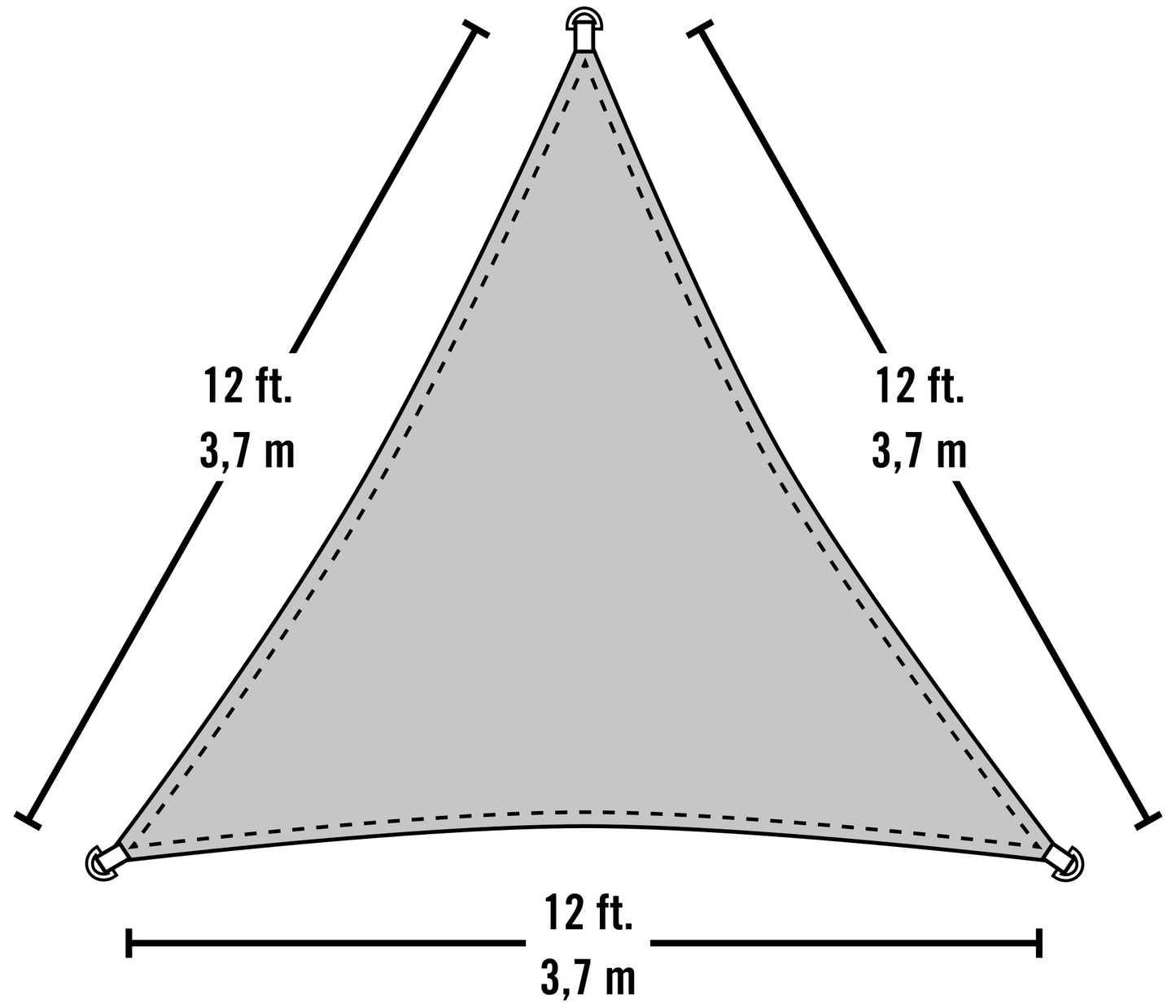 ShelterLogic Sail Shade ShelterLogic | 12 ft Triangle Gray Shade Sail 25617