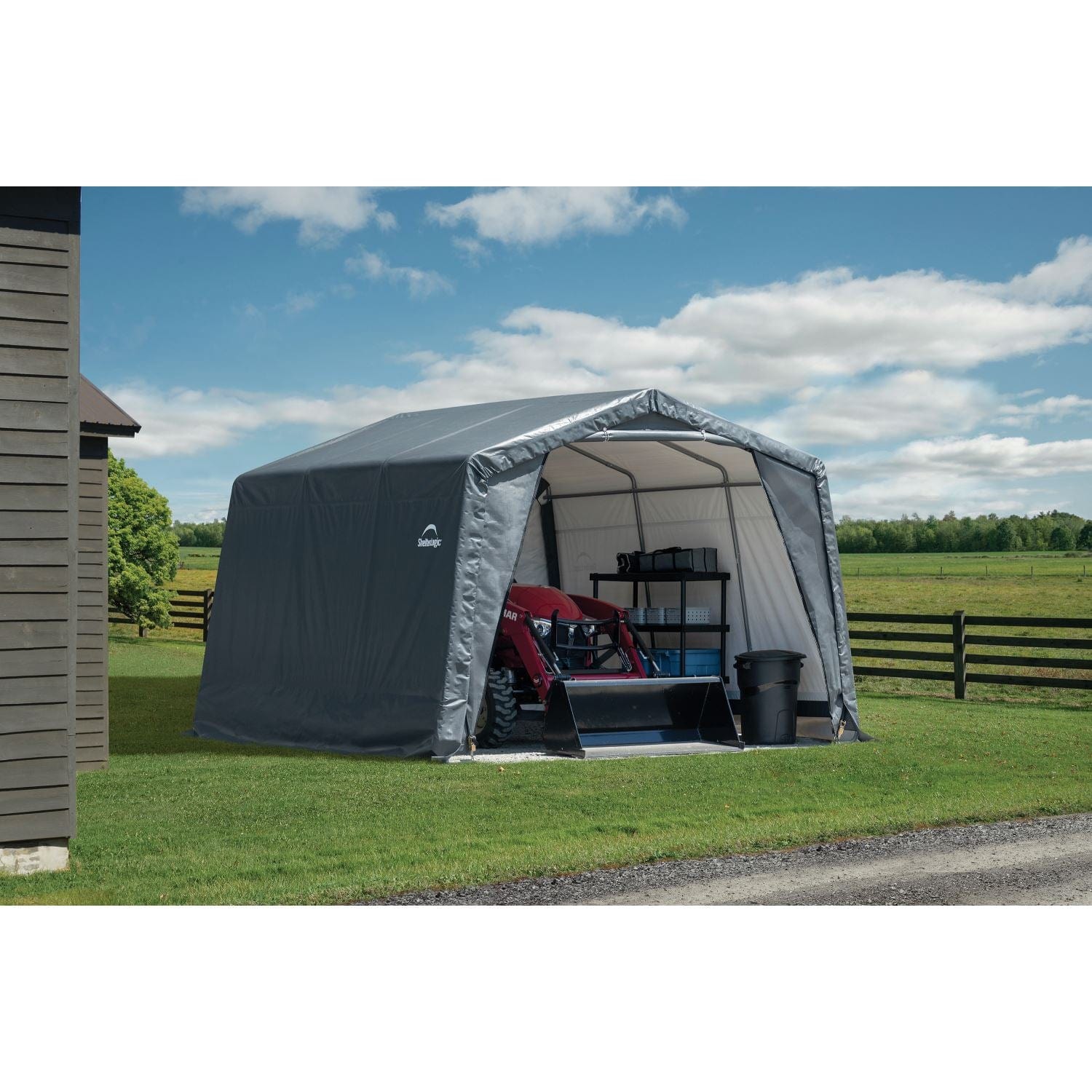 ShelterLogic Sheds, Garages & Carports ShelterLogic | Shed-in-a-Box XT 12'x12'x9.5' Peak Gray 70480