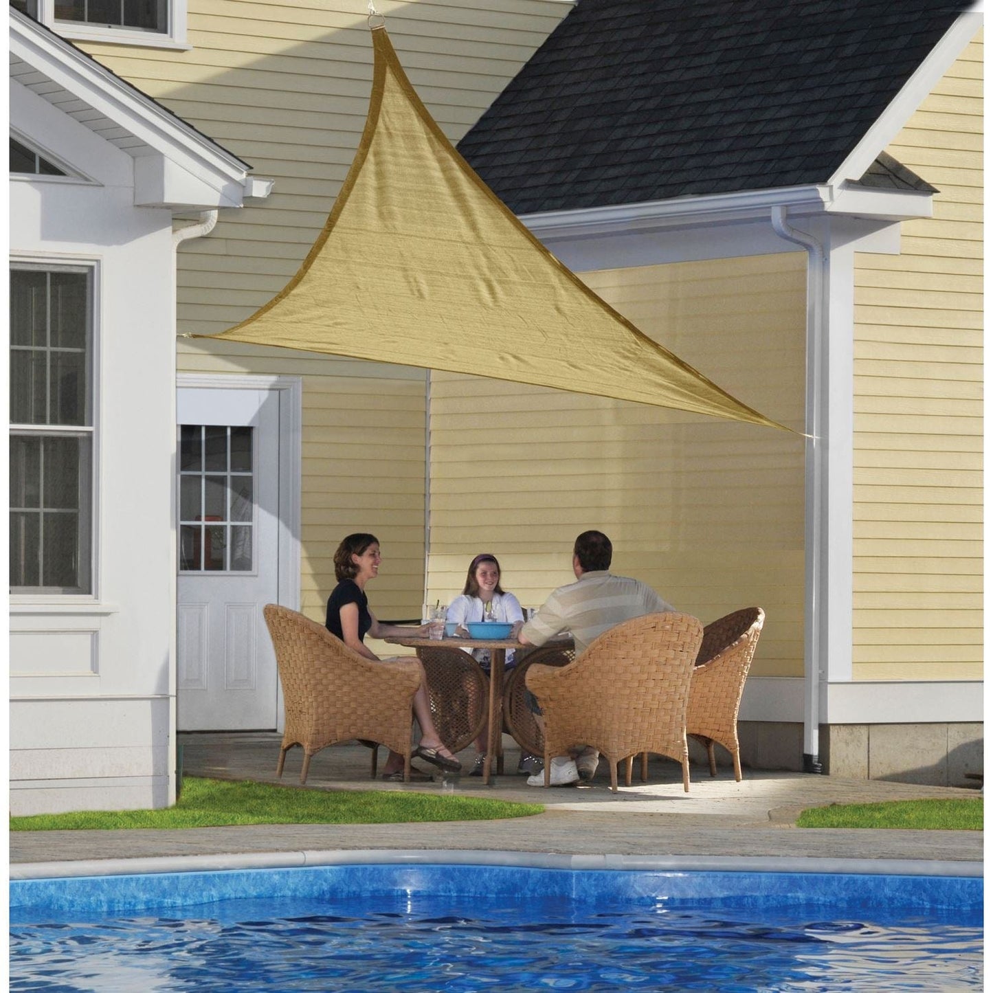 ShelterLogic Sun Shade Products ShelterLogic | Shade Sail Triangle 16 x 16 ft. Sand (Attachment point/pole not included) 25729