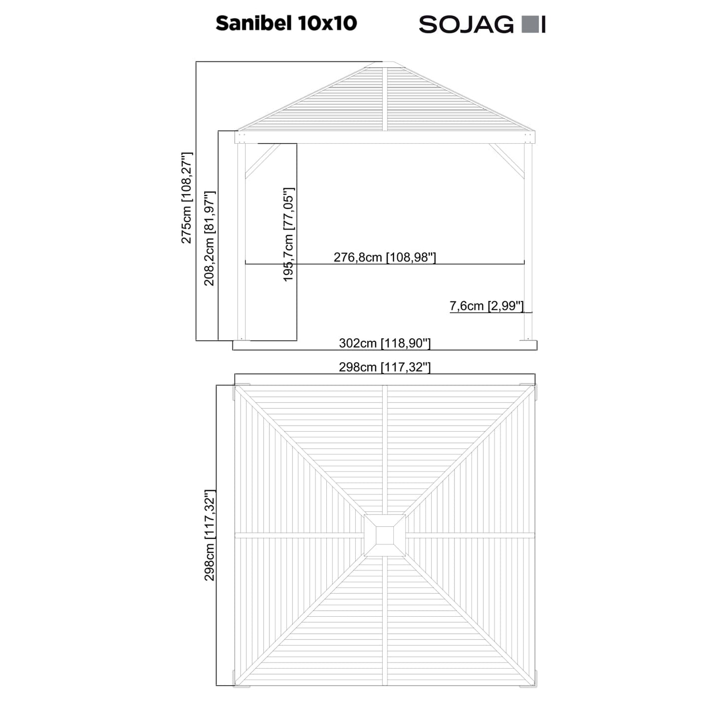SOJAG Canopies & Gazebos Sojag | Sanibel 10 ft. x 10 ft. Gazebo, Brown 500-9168174