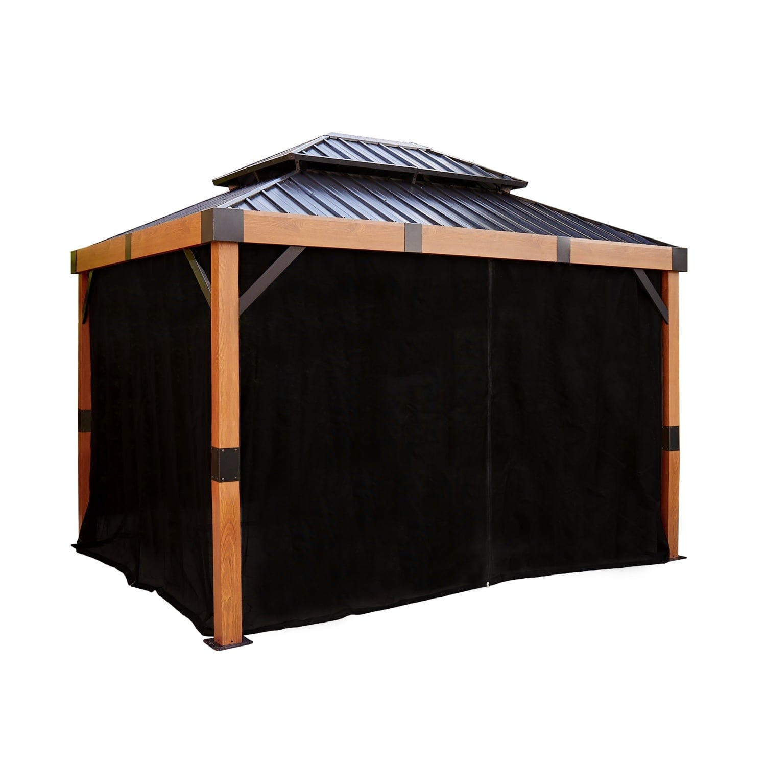 SOJAG Gazebo Accessories Sojag | Black Curtains for Fontana Gazebo, 10 ft. x 12 ft., Spun 135-9168310