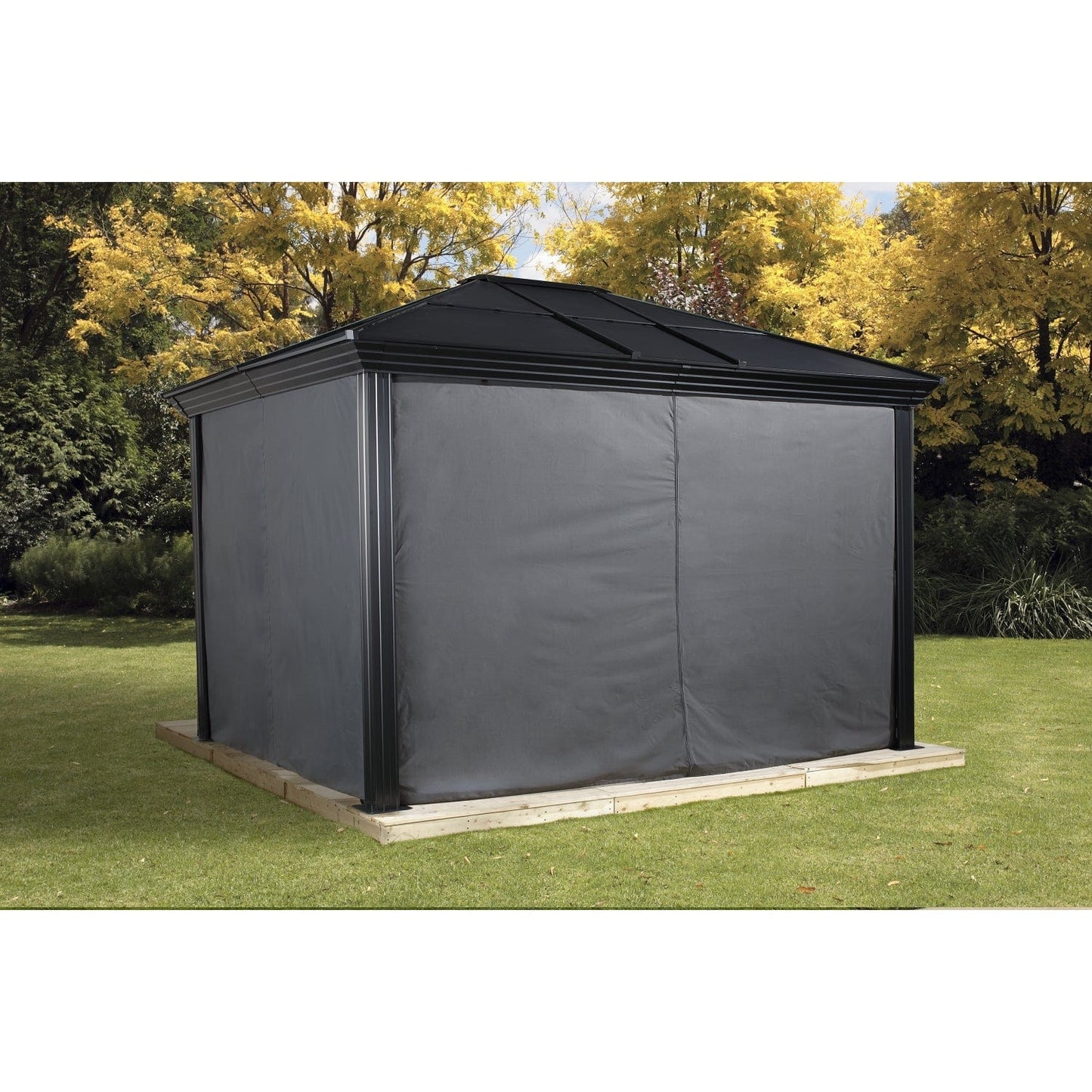 SOJAG Gazebo Accessories Sojag | Cambridge Grey Spun Polyester Curtains 10 ft. x 12 ft. 135-9168822