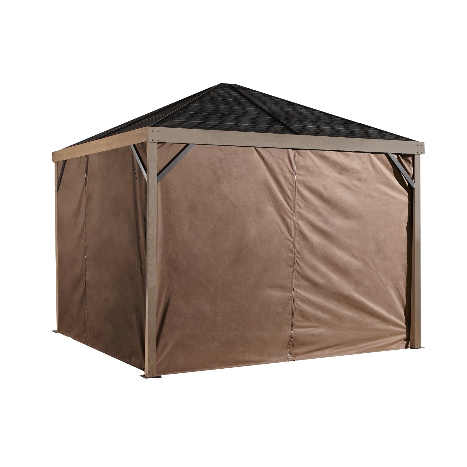 SOJAG Gazebo Accessories Sojag | Sanibel Brown Polyester Curtains 8 ft. x 8 ft. 135-9168907