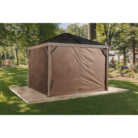 SOJAG Gazebo Accessories Sojag | Sanibel Brown Polyester Curtains 8 ft. x 8 ft. 135-9168907