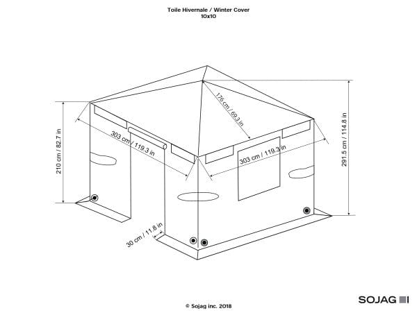 Sojag Gazebo Accessories Sojag | Universal Winter Gazebo Cover 10x10 ft 135-9166361