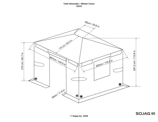 Sojag Gazebo Accessories Sojag | Universal Winter Gazebo Cover 10x12 ft 135-9165883