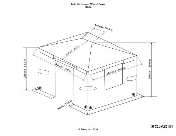 Sojag Gazebo Accessories Sojag | Universal Winter Gazebo Cover 12x20 ft 135-9166521