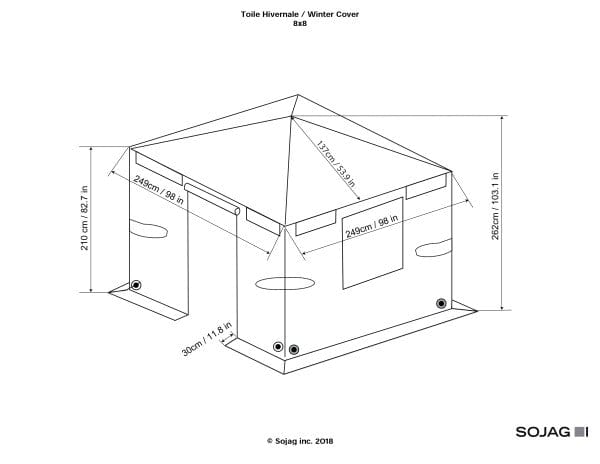 Sojag Gazebo Accessories Sojag | Universal Winter Gazebo Cover 8x8 ft 135-9166934