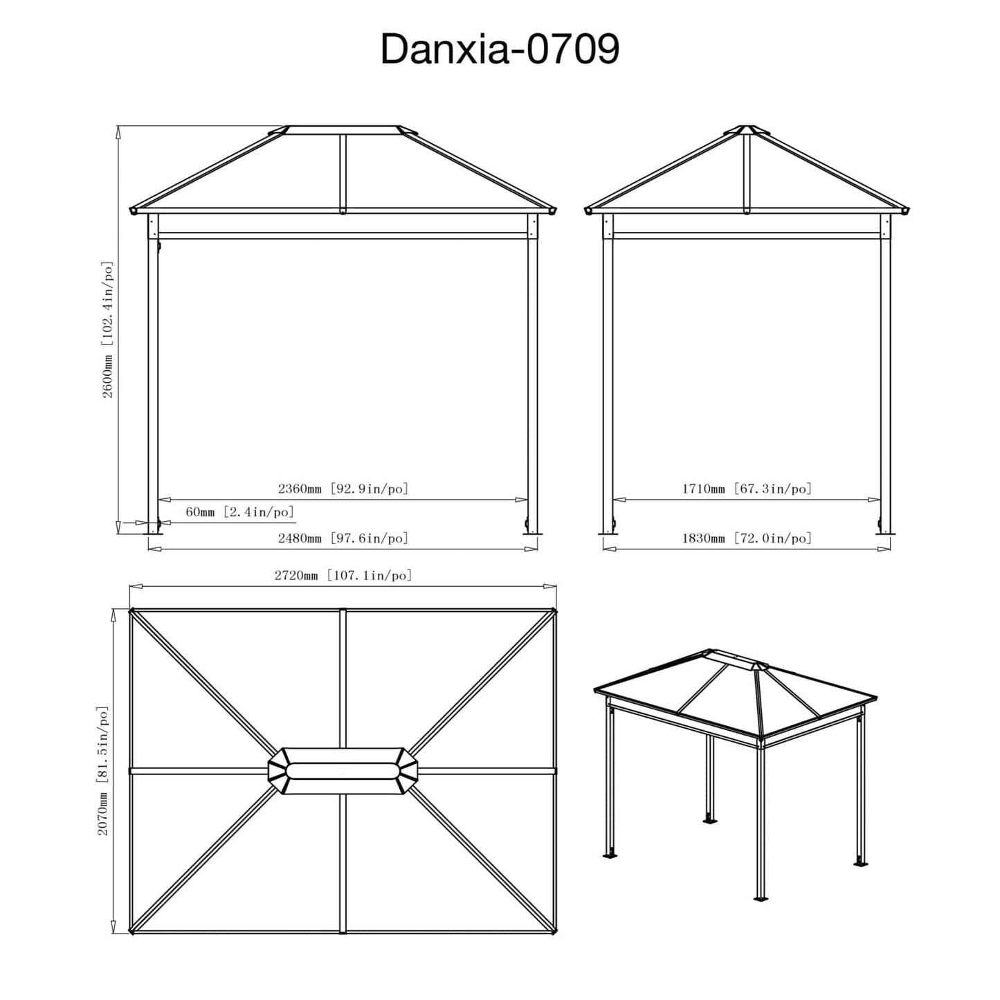 SOJAG Gazebo Sojag | Danxia Cream 7 ft. x 9 ft. Gazebo 309-9168075