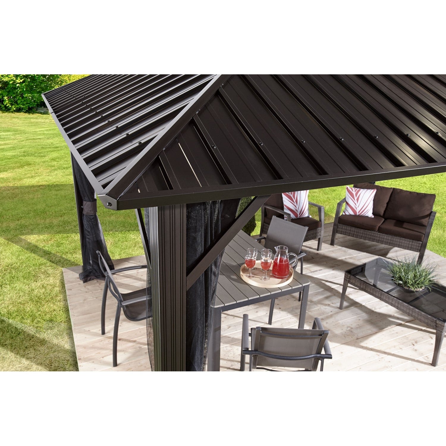 Sojag | Genova 10 Ft. X 12 Ft. Gazebo Steel Roof – MyGreenhouseStore.com