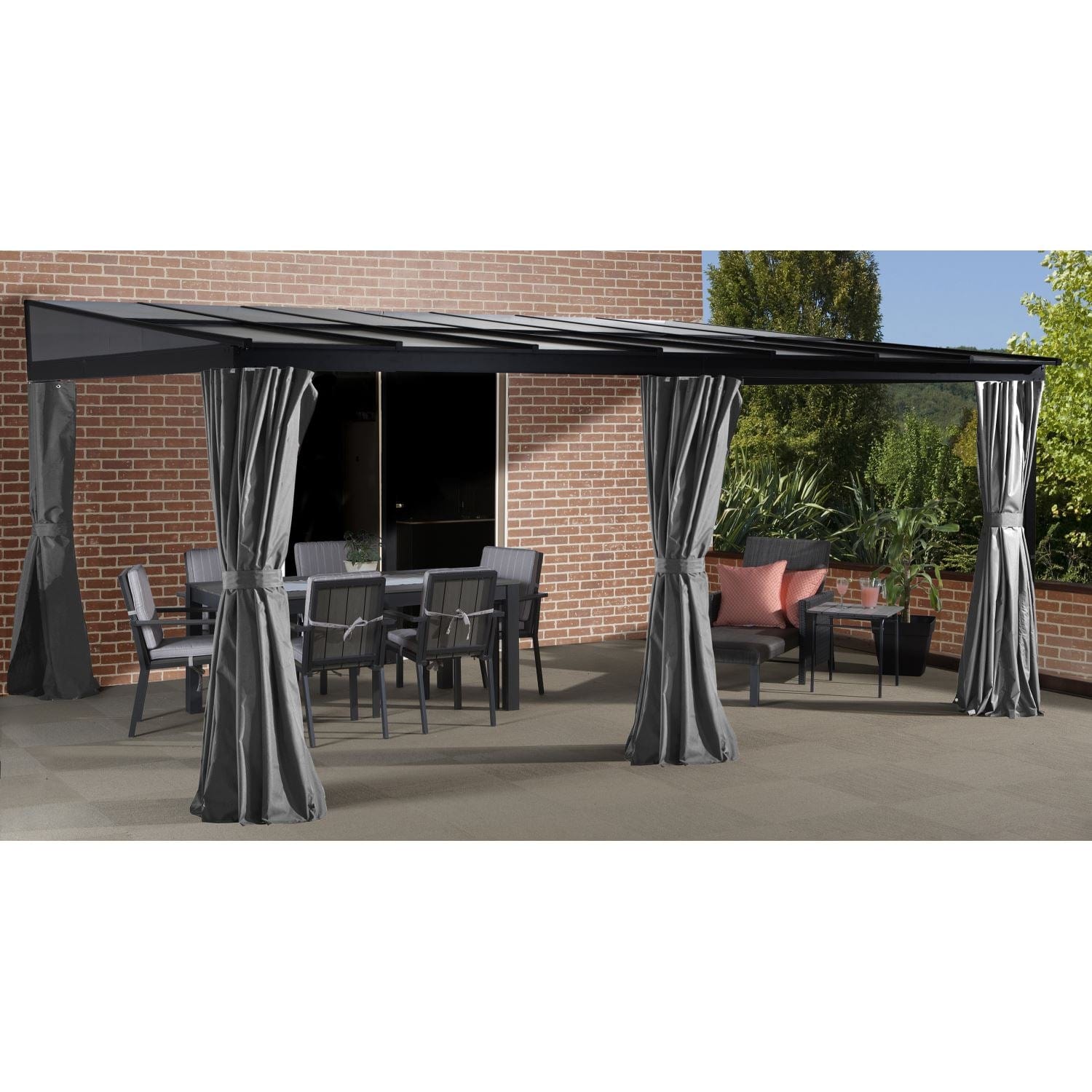 Sojag | Pompano 12x16 Wall Gazebo - Grey – MyGreenhouseStore.com