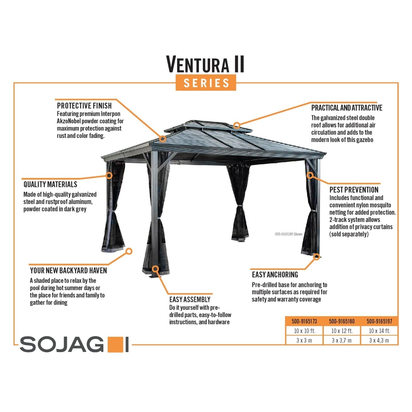 Sojag Gazebo Sojag | Ventura II 10 ft. x 12 ft. Gazebo 500-9165180