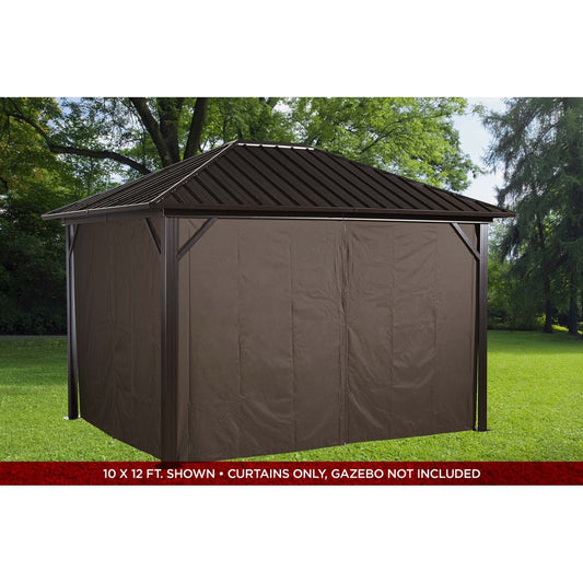 Sojag Curtains for Genova 10' x 10' Brown Polyester - Gazebo Not Included - mygreenhousestore.com