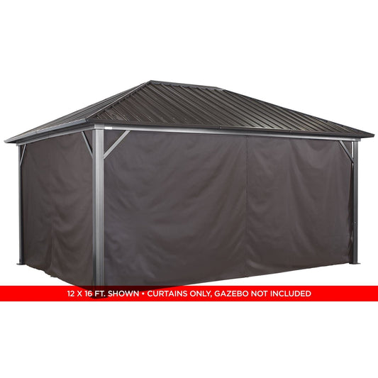 Sojag Curtains for Genova 10' x 14' Brown Polyester - Gazebo Not Included - mygreenhousestore.com