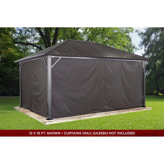 Sojag Curtains for Genova 10' x 14' Brown Polyester - Gazebo Not Included - mygreenhousestore.com