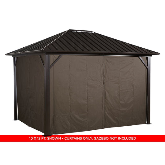 Sojag Curtains for Genova 12' x 12' Brown Polyester - Gazebo Not Included - mygreenhousestore.com