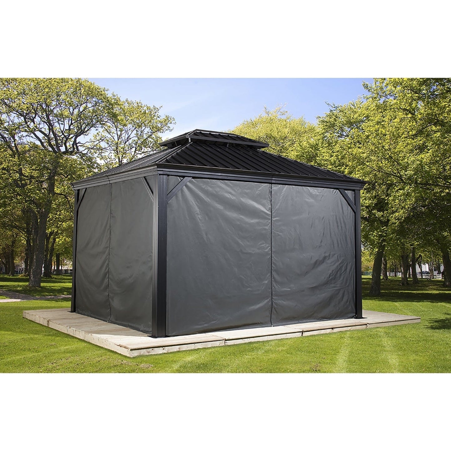 Sojag Gazebos Curtains Sojag | Curtains for Messina/Mykonos 10' x 10' Grey Spun - Gazebo Not Included 135-9163803