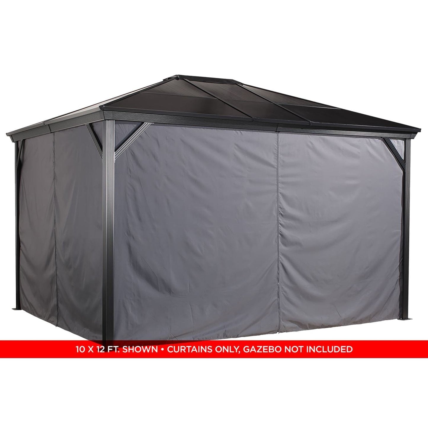 Sojag Curtains for Verona 10' x 14' Grey Spun - Gazebo Not Included - mygreenhousestore.com