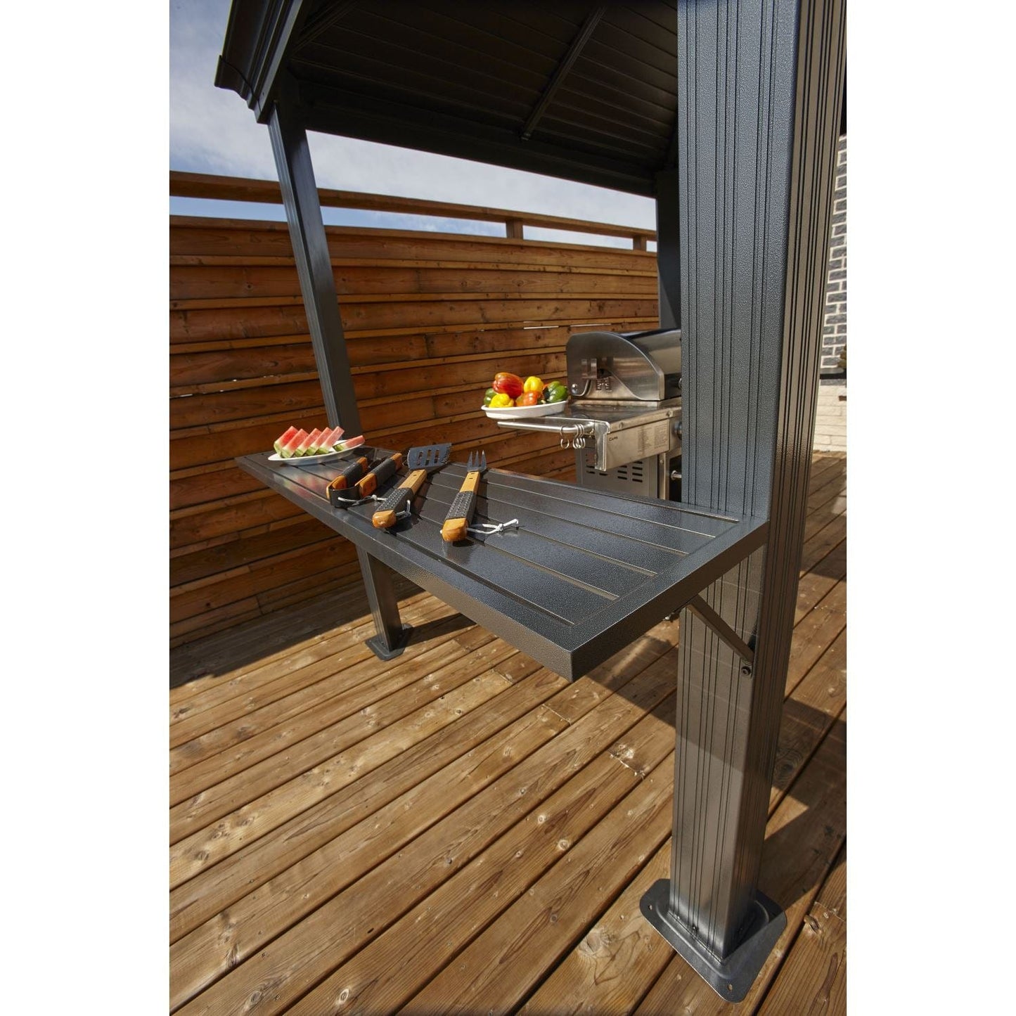 Sojag BBQ Mykonos Hardtop Gazebo 5' x 8' Steel Roof #93D - mygreenhousestore.com