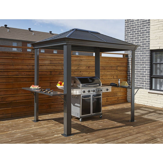 Sojag BBQ Mykonos Hardtop Gazebo 5' x 8' Steel Roof #93D - mygreenhousestore.com
