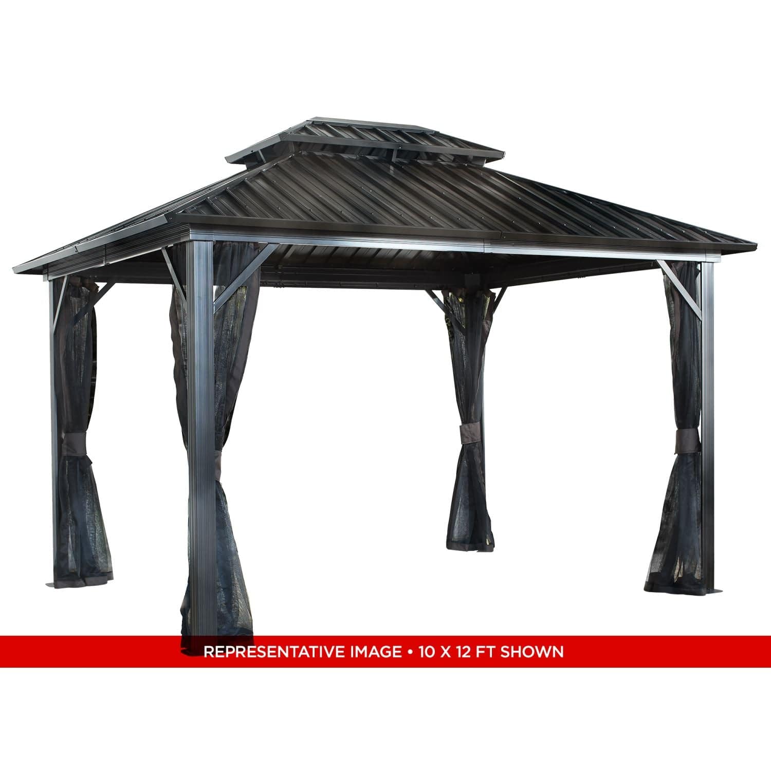 Sojag Genova II Double Roof Hardtop Gazebo 12' x 12' - mygreenhousestore.com