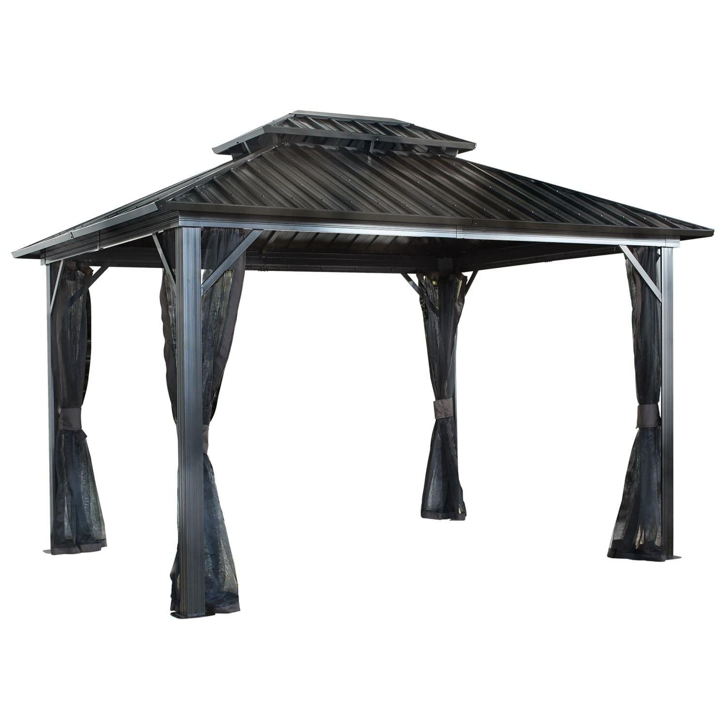 Sojag Genova II Double Roof Hardtop Gazebo 12' x 12' - mygreenhousestore.com