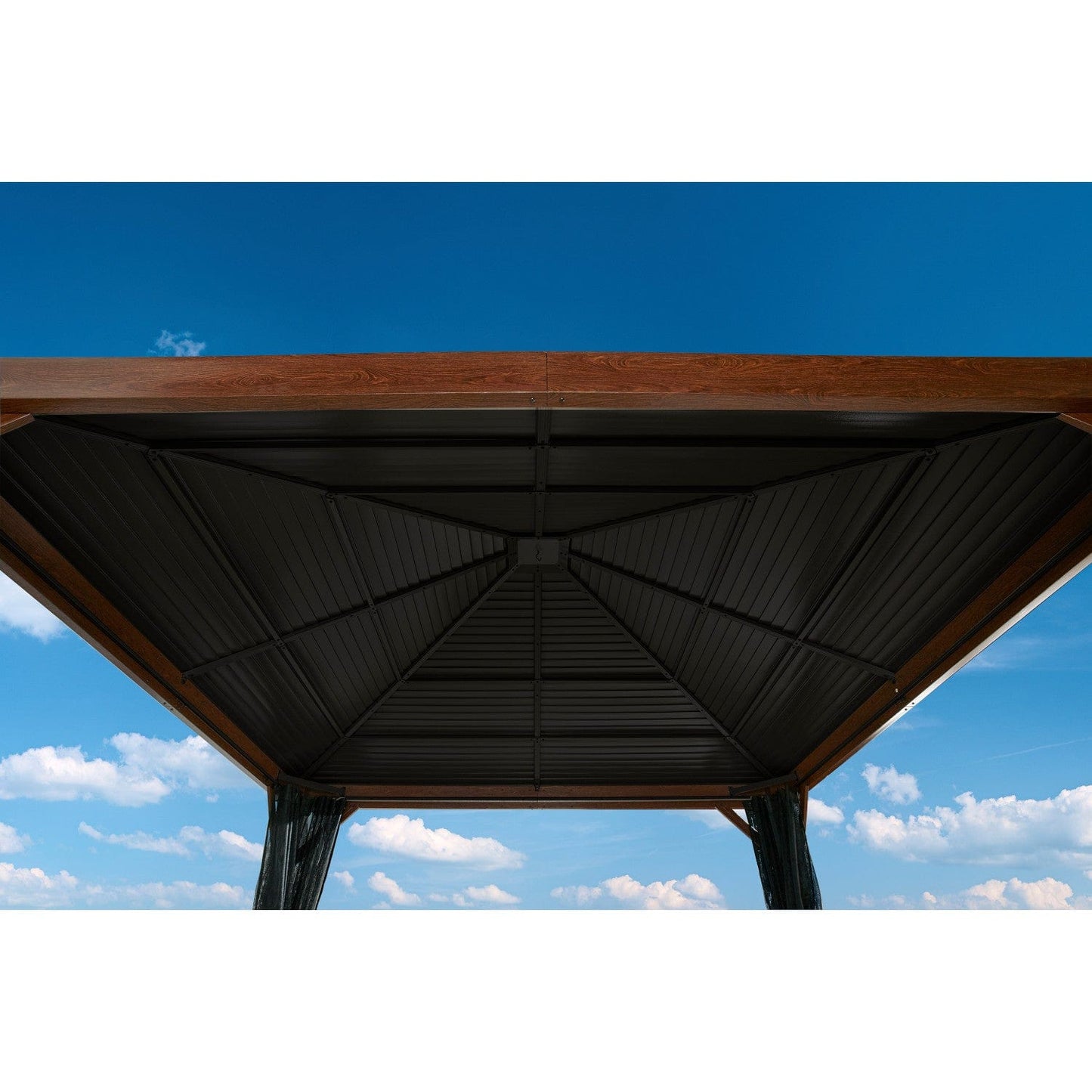 Sojag Valencia Hardtop Gazebo Wood Finish 12' x 12' - mygreenhousestore.com