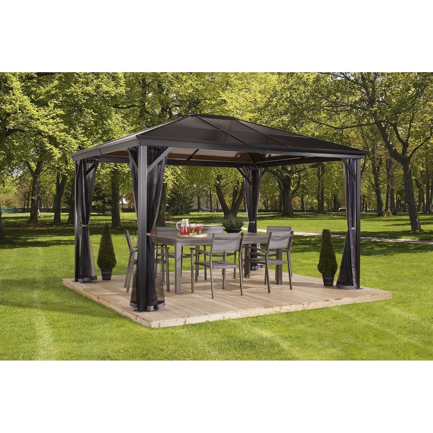 Sojag Hardtop Gazebos Sojag | Verona Hardtop Gazebo 10' x 14' PC 6mm Roof #77 314-9160734