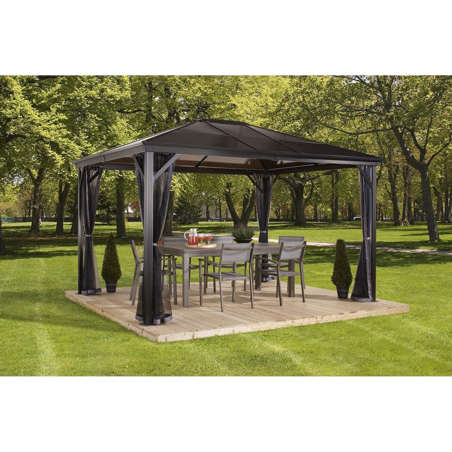 Sojag Hardtop Gazebos Sojag | Verona Hardtop Gazebo 10' x 14' PC 6mm Roof #77 314-9160734