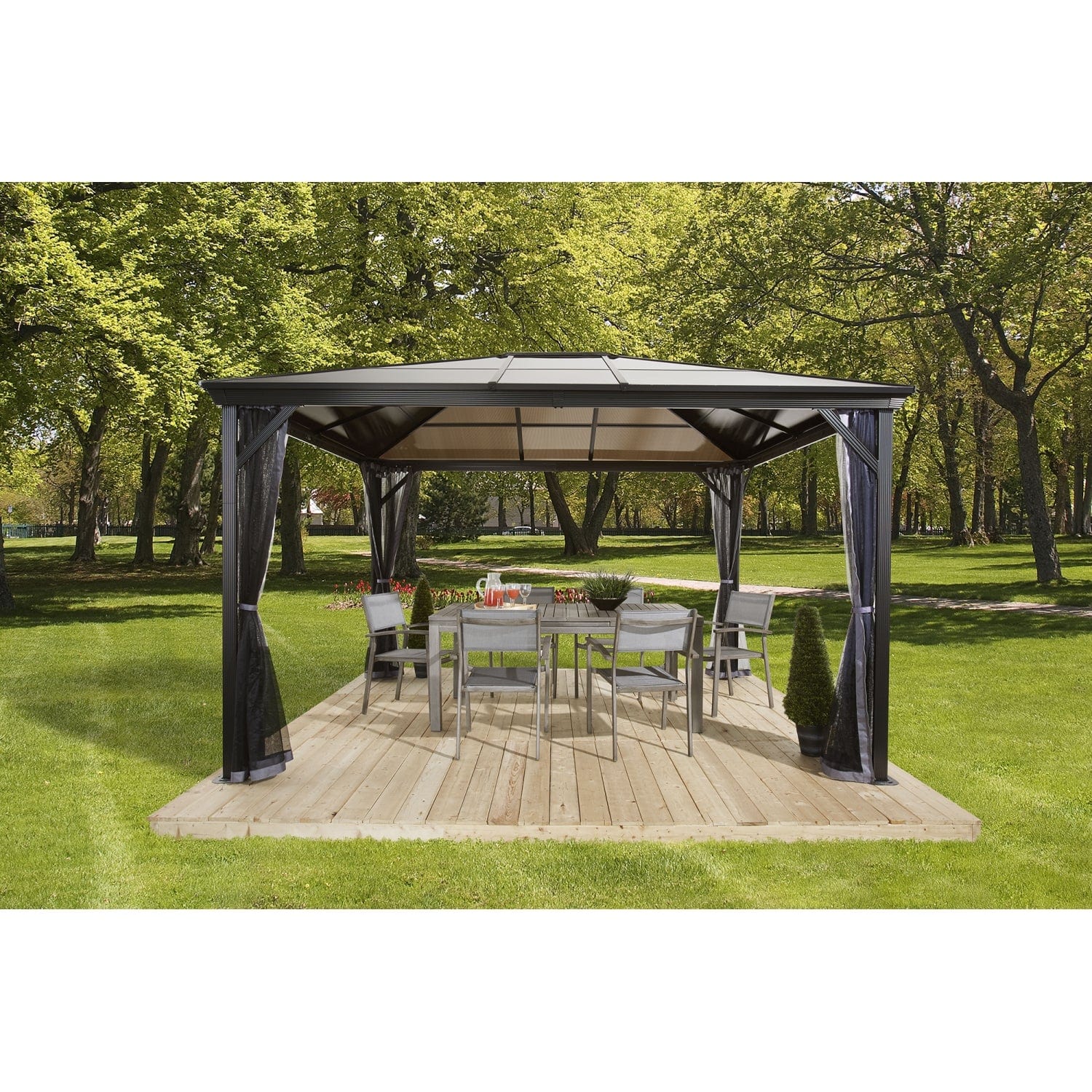 Sojag Hardtop Gazebos Sojag | Verona Hardtop Gazebo 10' x 14' PC 6mm Roof #77 314-9160734