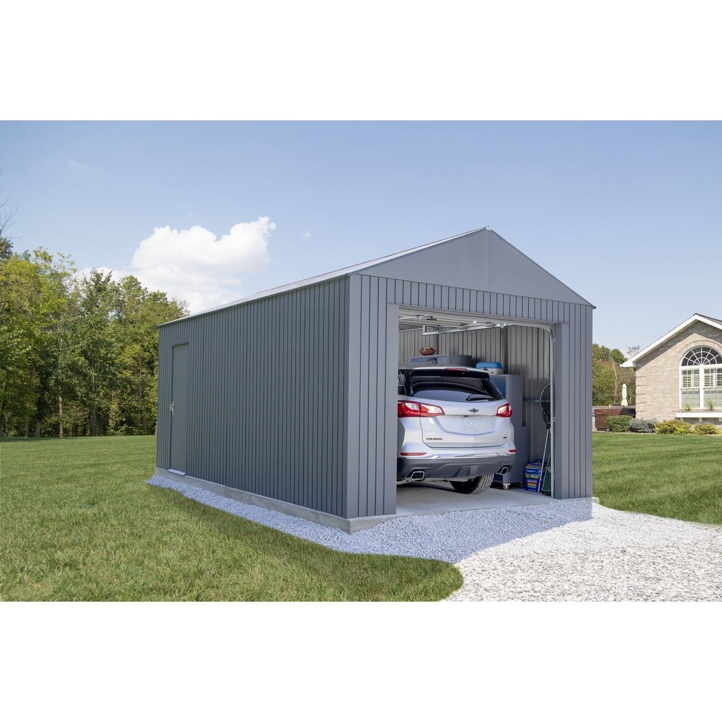 SOJAG METAL GARAGE KIT Sojag | Everest Garage 12 x 20 ft. in Charcoal GRC1220