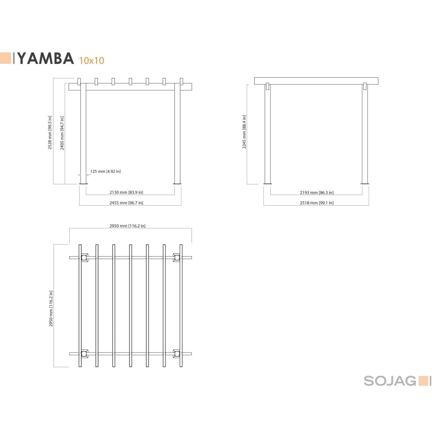 SOJAG Pergola Sojag | Yamba Pergola 10 ft. x 10 ft. 500-9166859