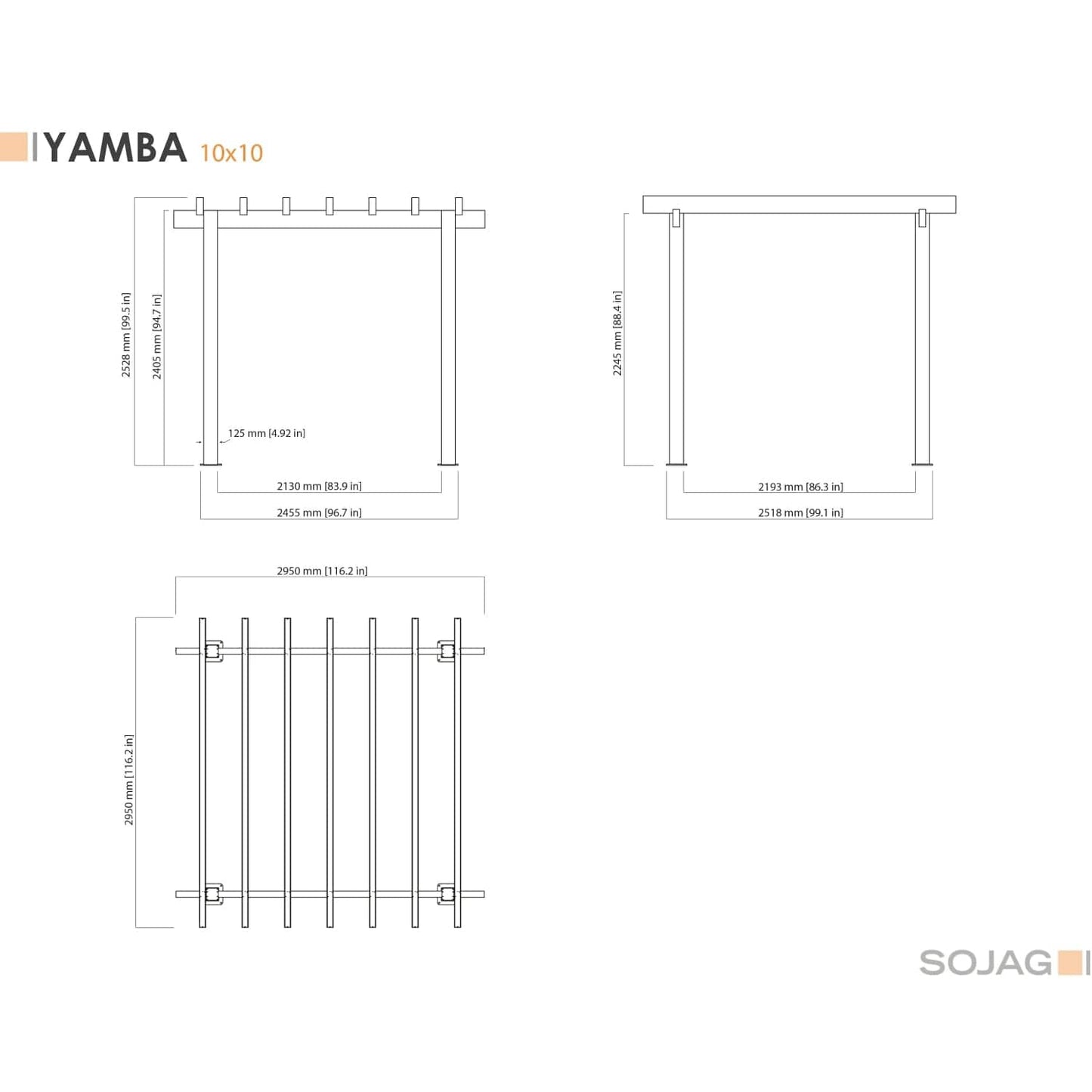 SOJAG Pergola Sojag | Yamba Pergola 10 ft. x 10 ft. 500-9166859