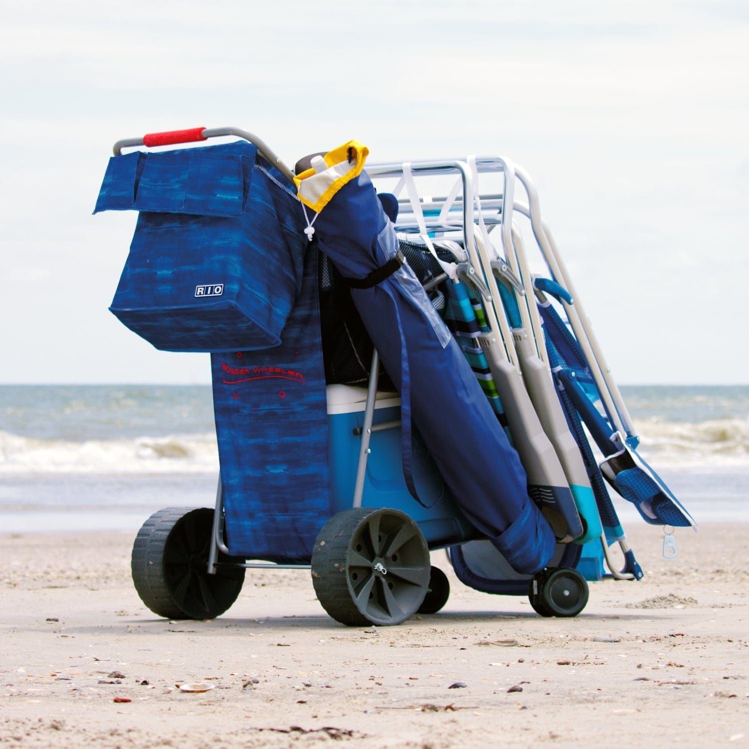 The Fulfiller Beach Cart RIO Beach | Cart Wonder Wheeler Deluxe - Textured Dark Blue Water Color WWC6W-1822-1
