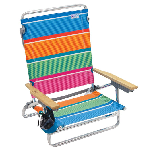 The Fulfiller Beach Chair RIO Beach | Classic 5-Position Lay-Flat Beach Chair - Stripe SC592-1902-1