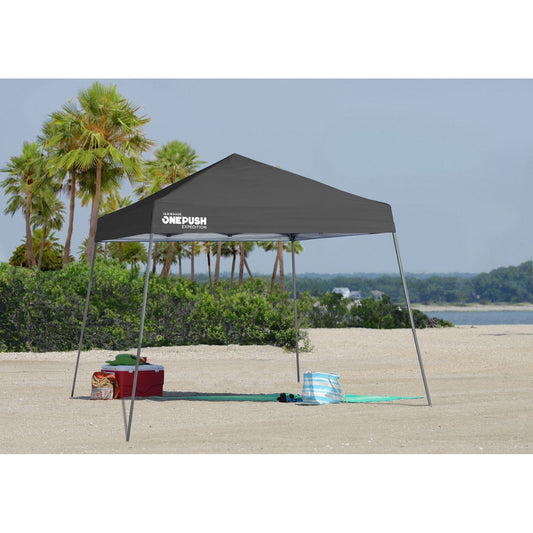 Quik Shade Expedition EX64 One Push 10' x 10' Slant Leg Canopy - Charcoal - mygreenhousestore.com