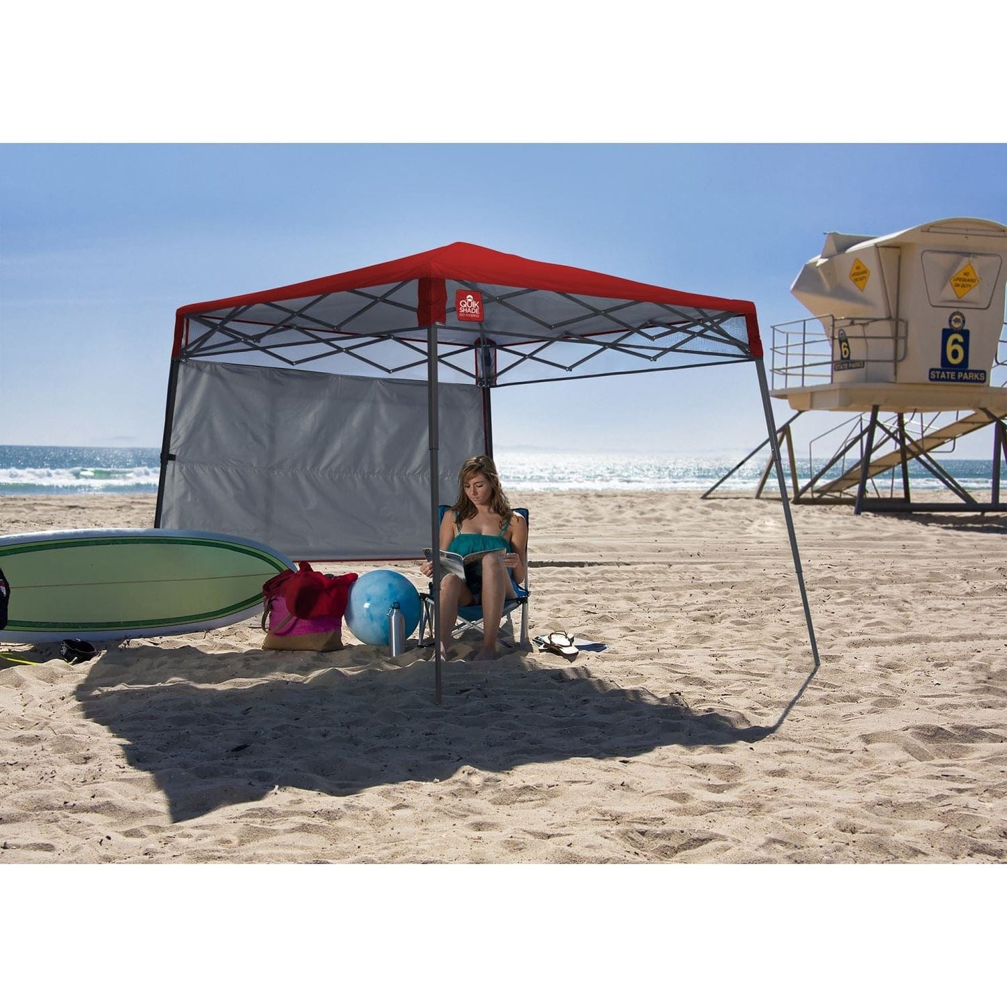 The Fulfiller Pop Up Canopies Quik Shade | Go Hybrid 6' x 6' Slant Leg Canopy - Red 167519DS