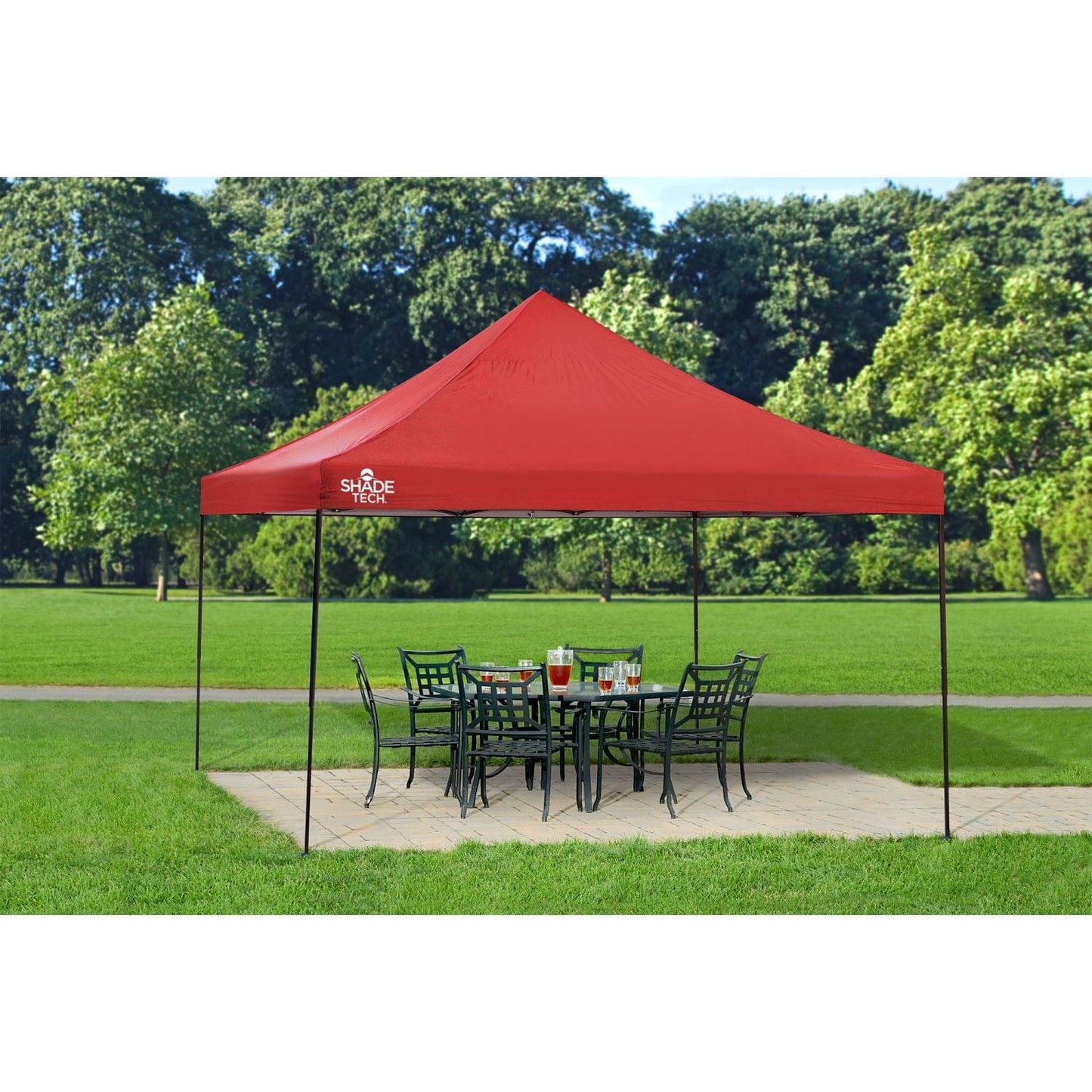 The Fulfiller Pop Up Canopies Quik Shade | Shade Tech ST144 12' x 12' Straight Leg Canopy - Red 160793DS