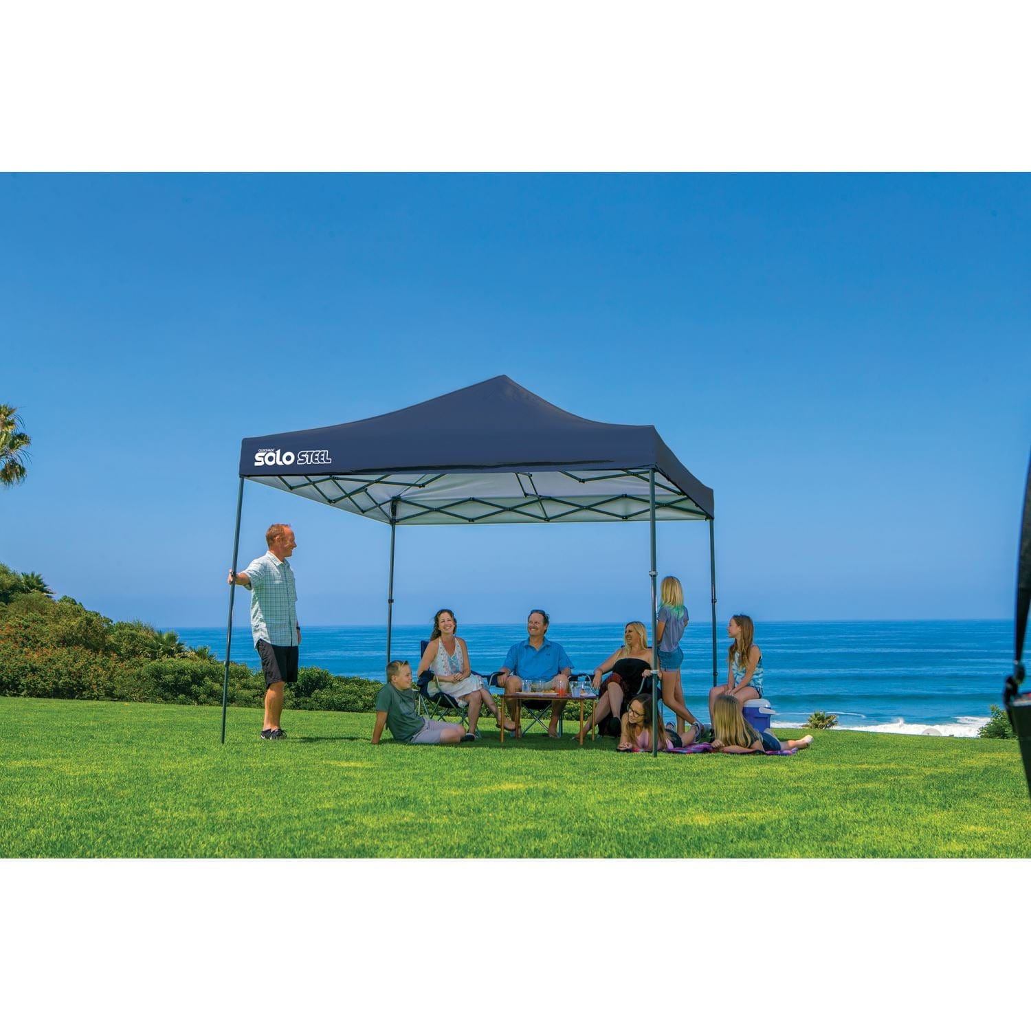 The Fulfiller Pop Up Canopies Quik Shade | Solo Steel 100 10' x 10' Straight Leg Canopy - Midnight Blue 167526DS