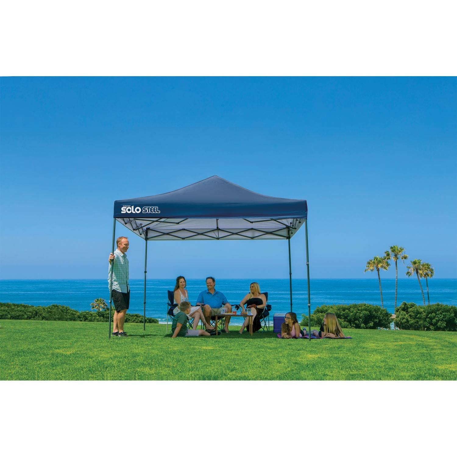 The Fulfiller Pop Up Canopies Quik Shade | Solo Steel 100 10' x 10' Straight Leg Canopy - Midnight Blue 167526DS