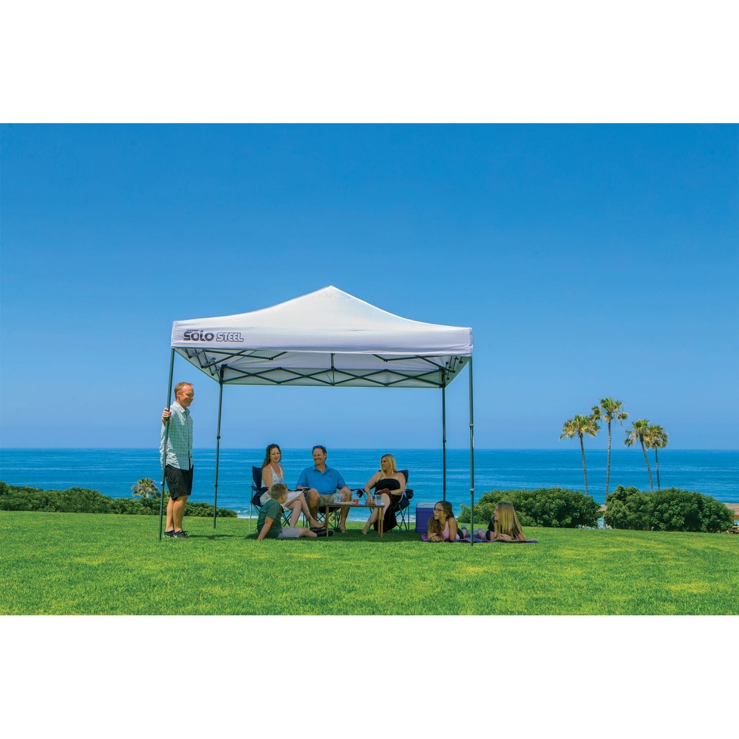 The Fulfiller Pop Up Canopies Quik Shade | Solo Steel 100 10' x 10' Straight Leg Canopy - White 164186DS
