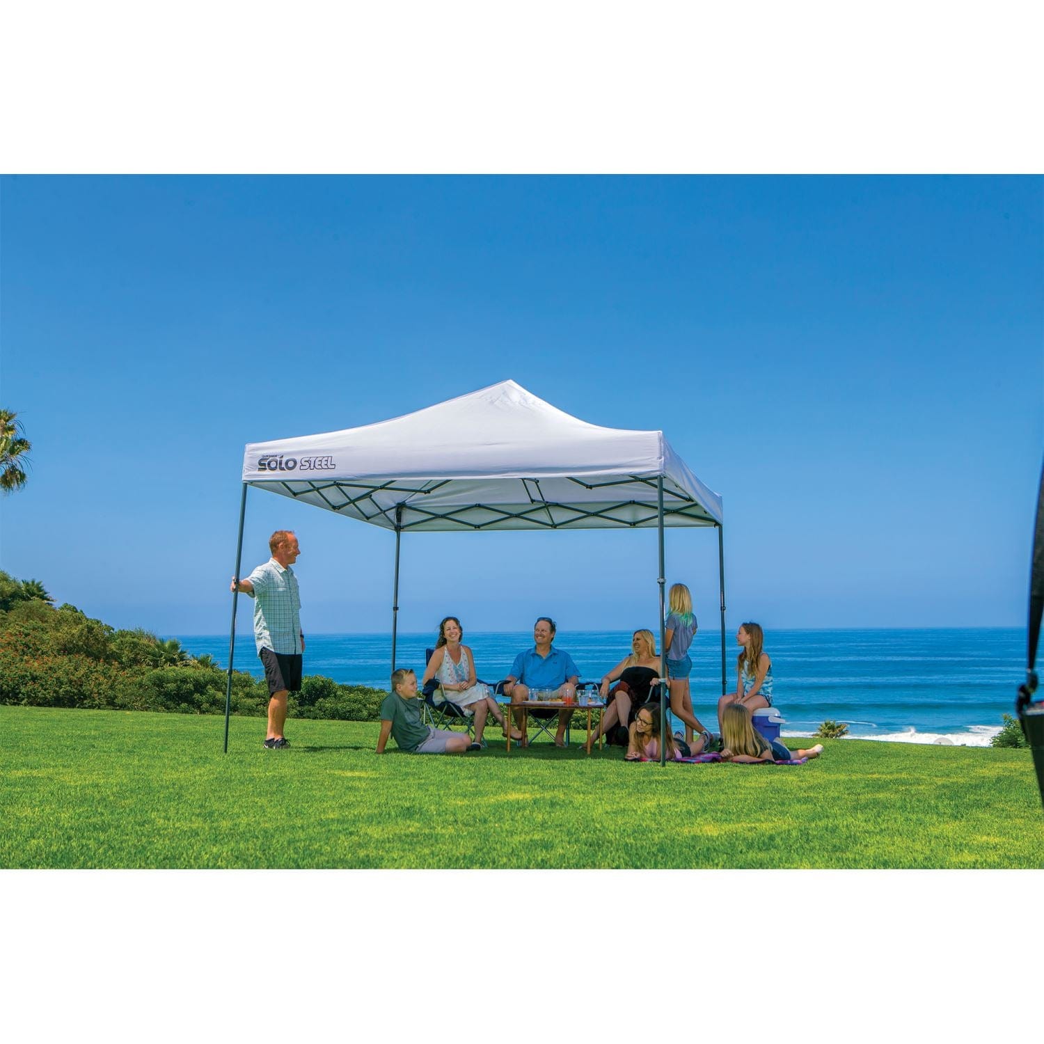 The Fulfiller Pop Up Canopies Quik Shade | Solo Steel 100 10' x 10' Straight Leg Canopy - White 164186DS
