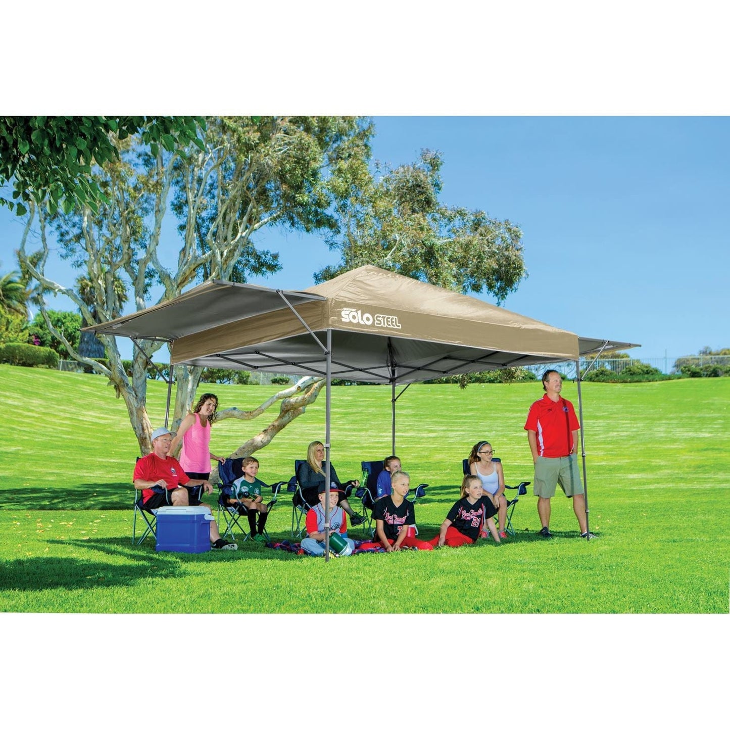 The Fulfiller Pop Up Canopies Quik Shade | Solo Steel 170 10' x 17' Straight Leg Canopy - Khaki 167544DS