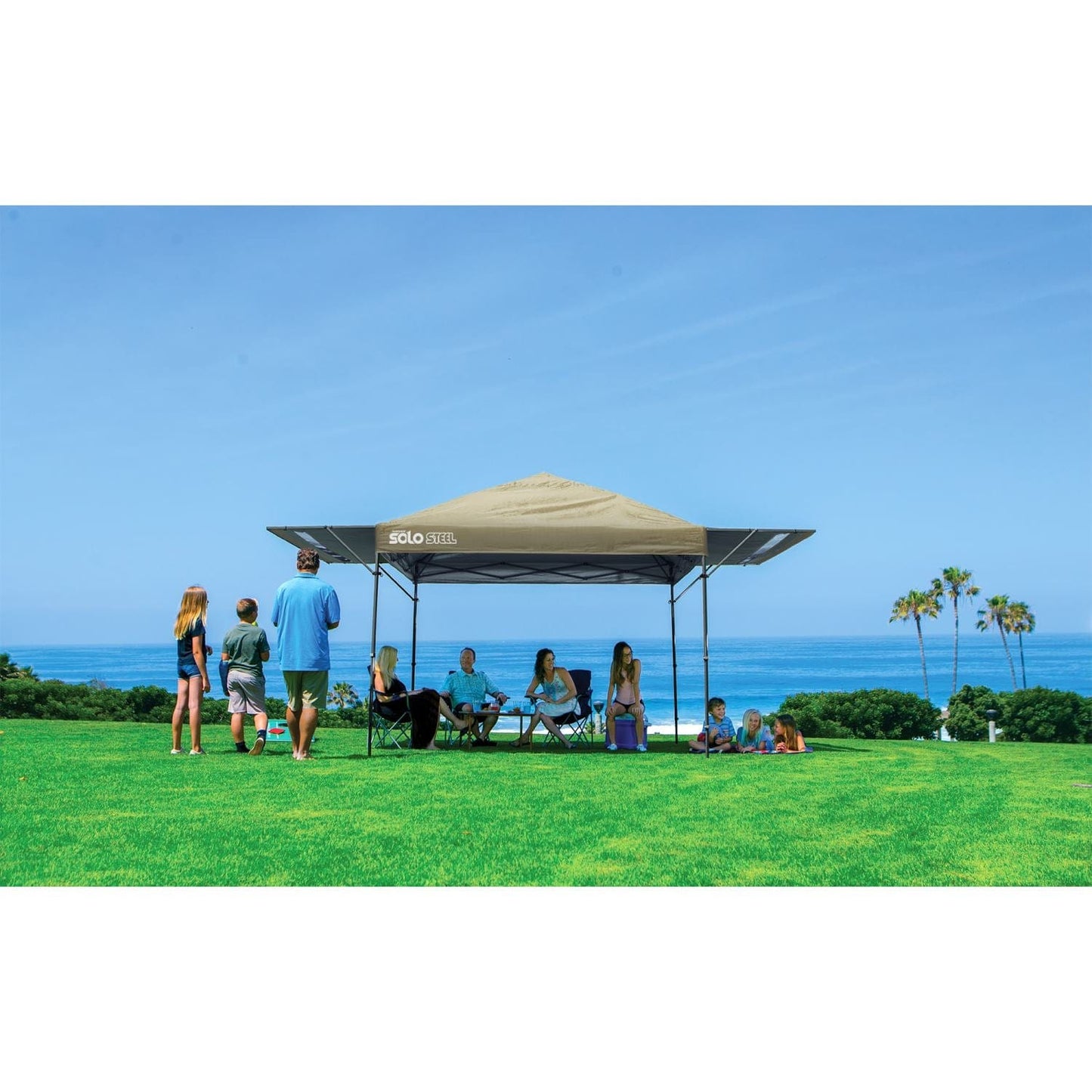 The Fulfiller Pop Up Canopies Quik Shade | Solo Steel 170 10' x 17' Straight Leg Canopy - Khaki 167544DS