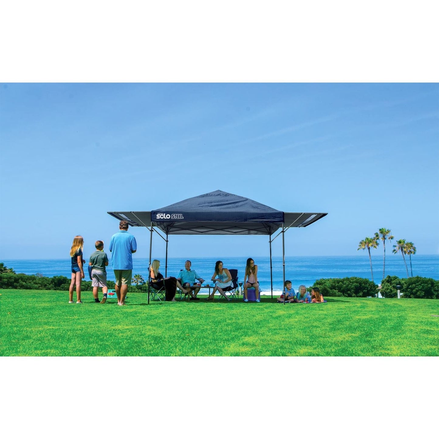 The Fulfiller Pop Up Canopies Quik Shade | Solo Steel 170 10' x 17' Straight Leg Canopy - Midnight Blue 167527DS